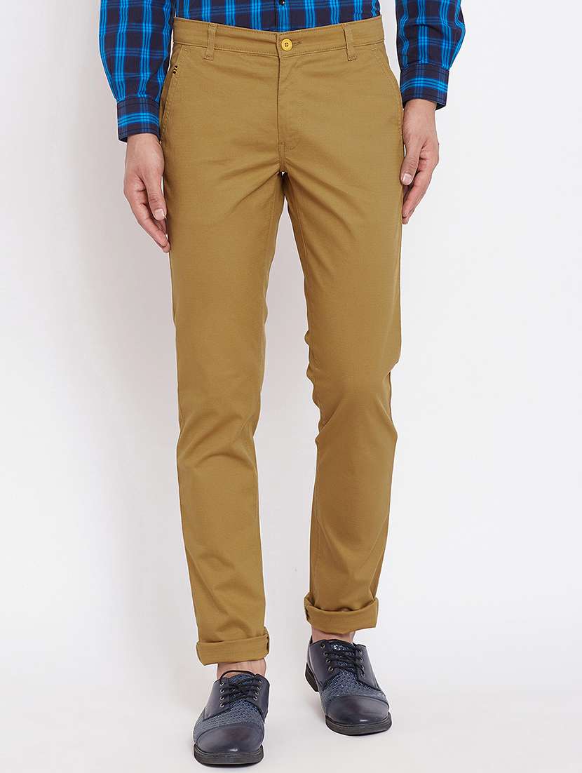 brown cotton blend chinos 
