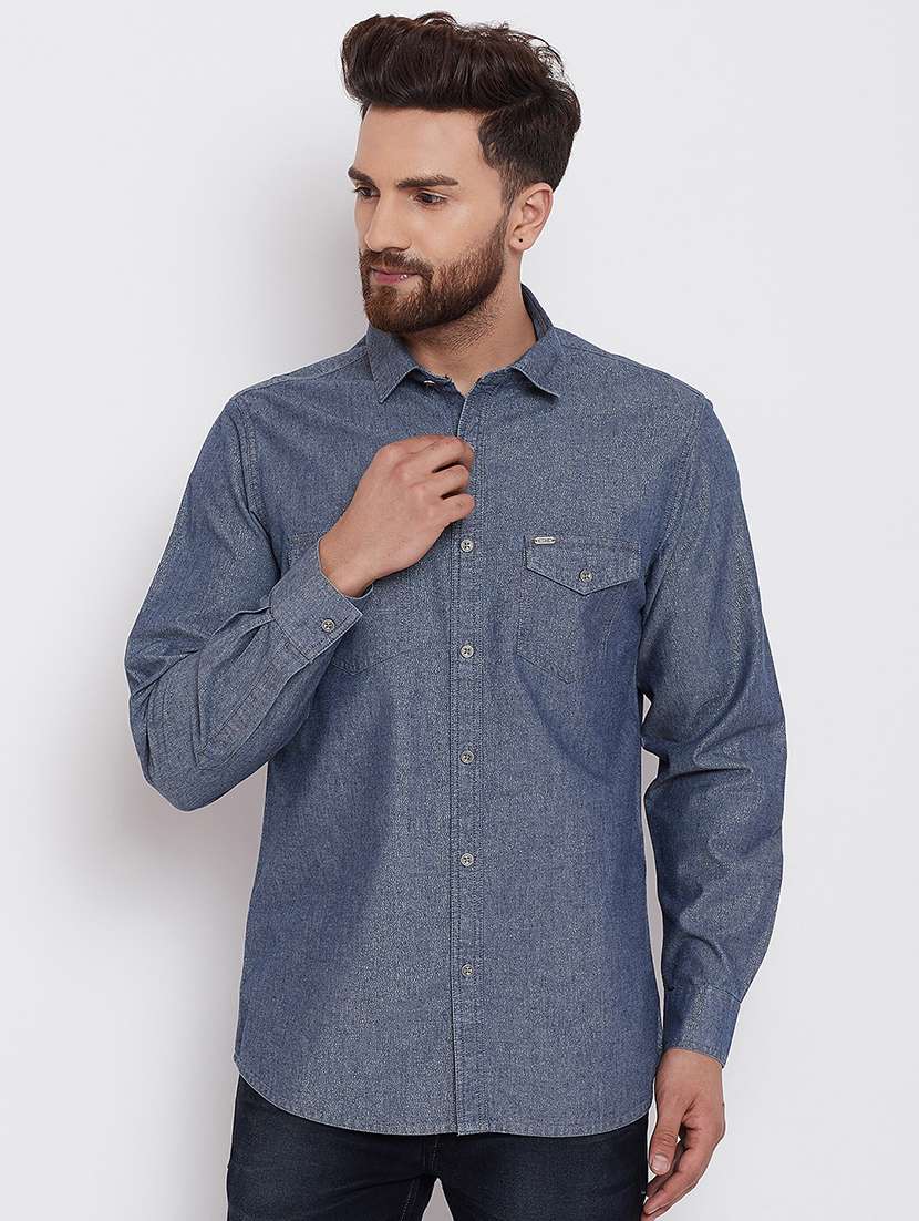 grey denim casual shirt