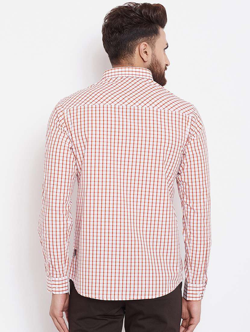 orange checkered casual shirt - 16229741 -  Standard Image - 2