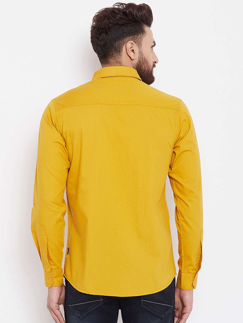 yellow solid casual shirt - 16229745 -  Standard Image - 2