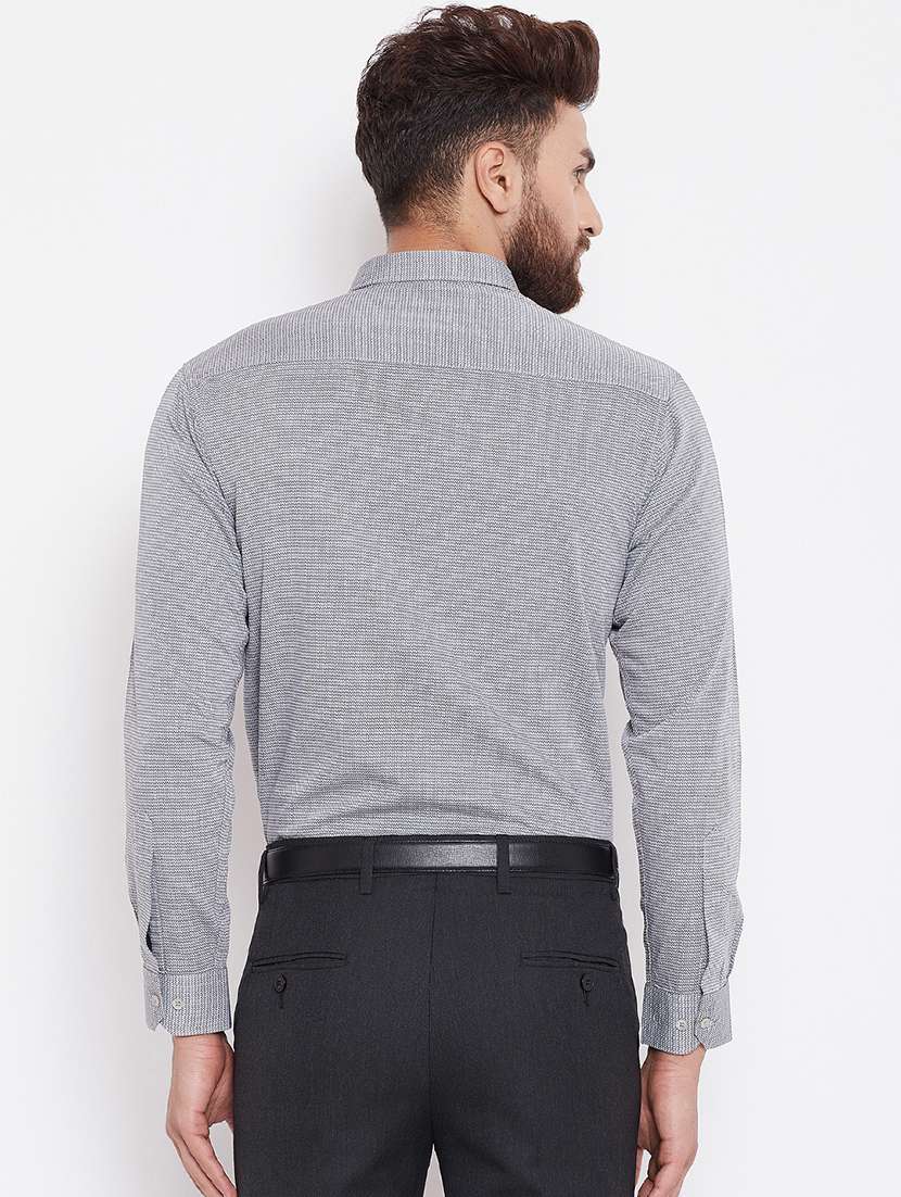 grey cotton formal shirt - 16229760 - Standard Image - 2