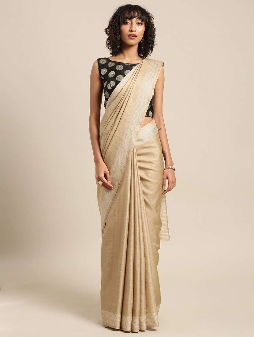 solid handloom saree with blouse