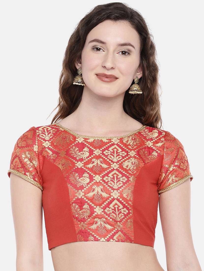 self-design brocade blouse