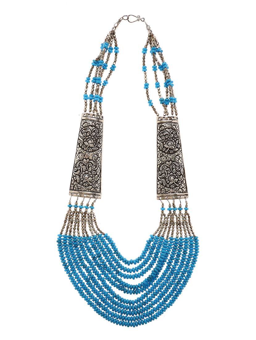 blue metal necklace - 16234736 - Zoom Image - 0