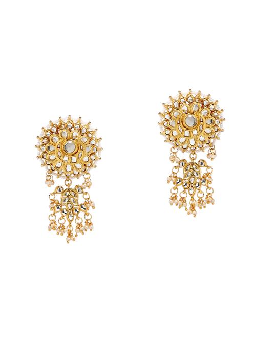 gold metal drop earring - 16235701 - Standard Image - 0