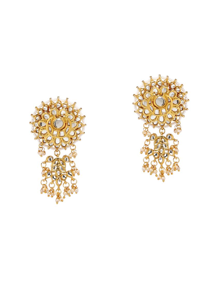 gold metal drop earring - 16235701 - Zoom Image - 0