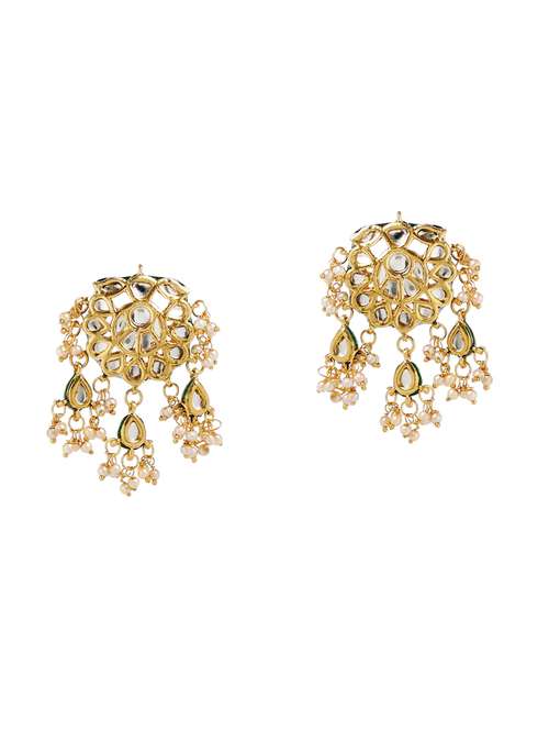 gold metal drop earring - 16235706 - Standard Image - 0