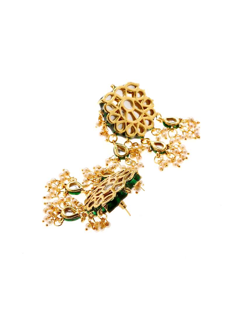 gold metal drop earring - 16235706 - Standard Image - 2