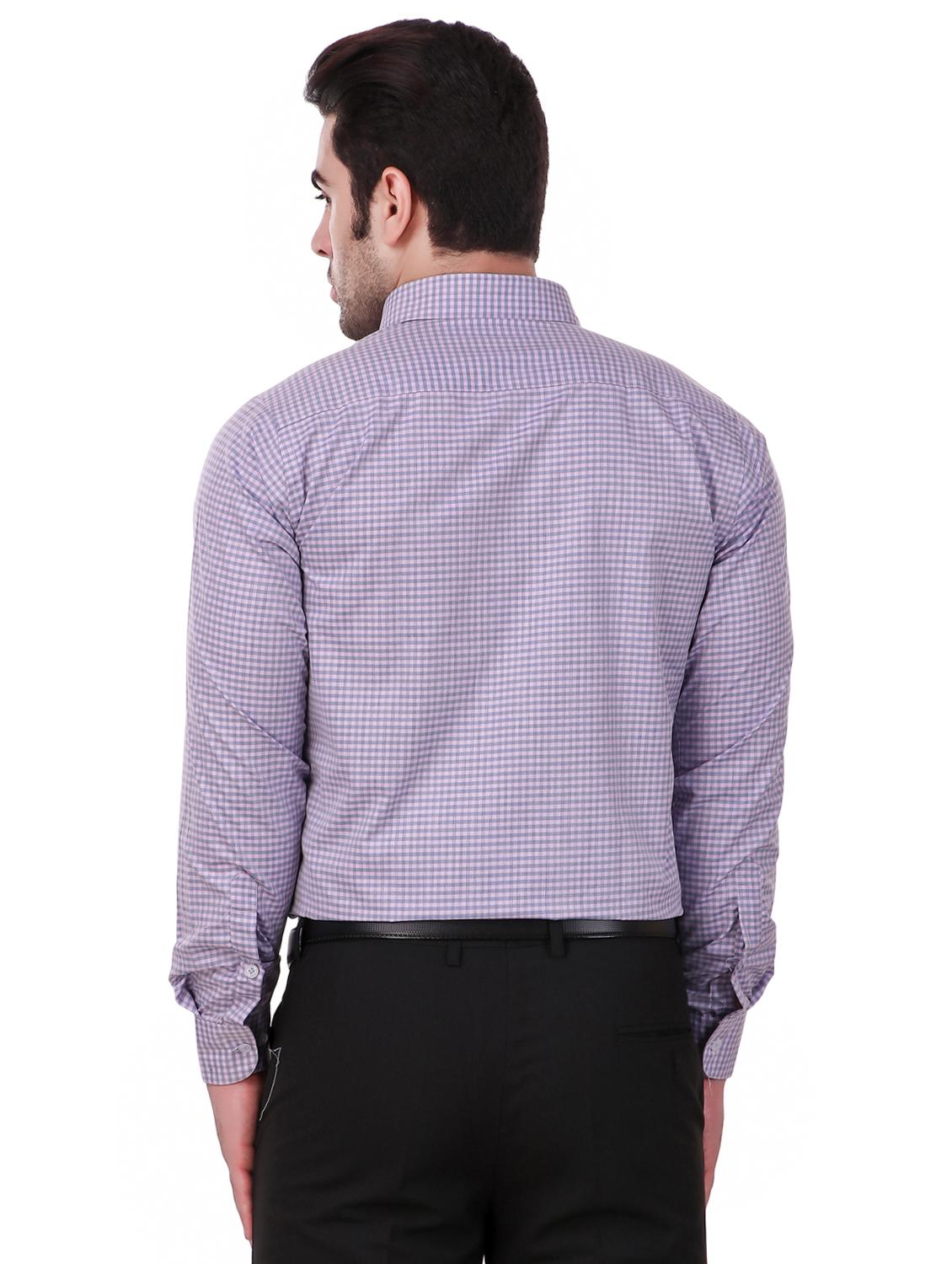 purple checkered formal shirt - 16236500 - Standard Image - 2