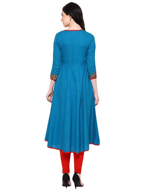 kalamkari printed angrakha kurta - 16236530 - Standard Image - 2