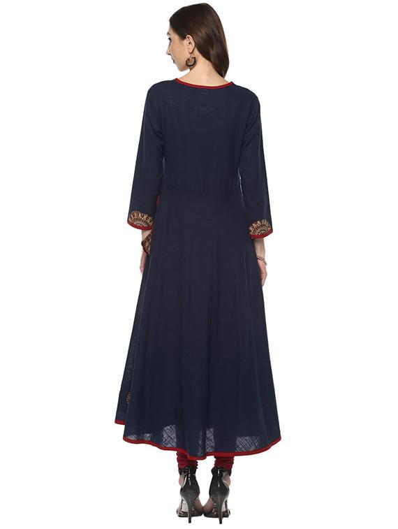 kalamkari printed angrakha kurta - 16236531 - Standard Image - 2