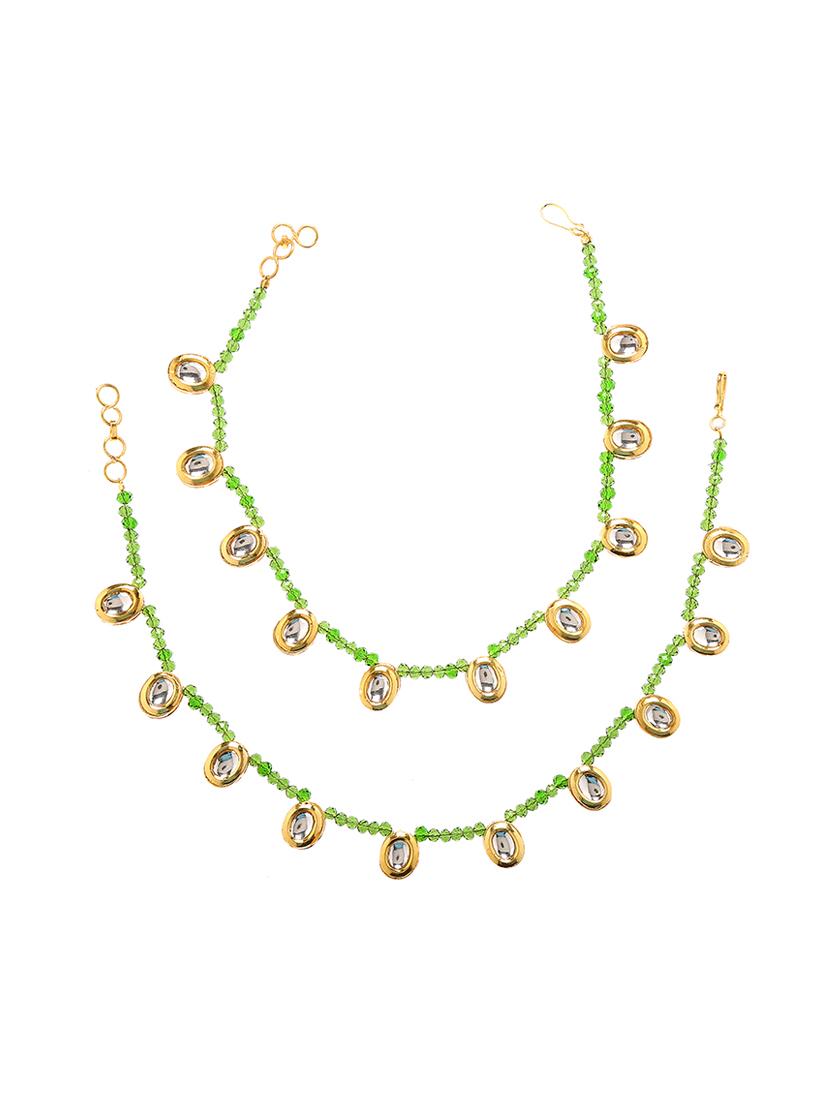 green metal anklet and payal - 16237828 - Zoom Image - 0