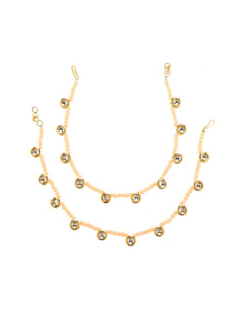 gold metal anklet and payal - 16237831 - Standard Image - 0