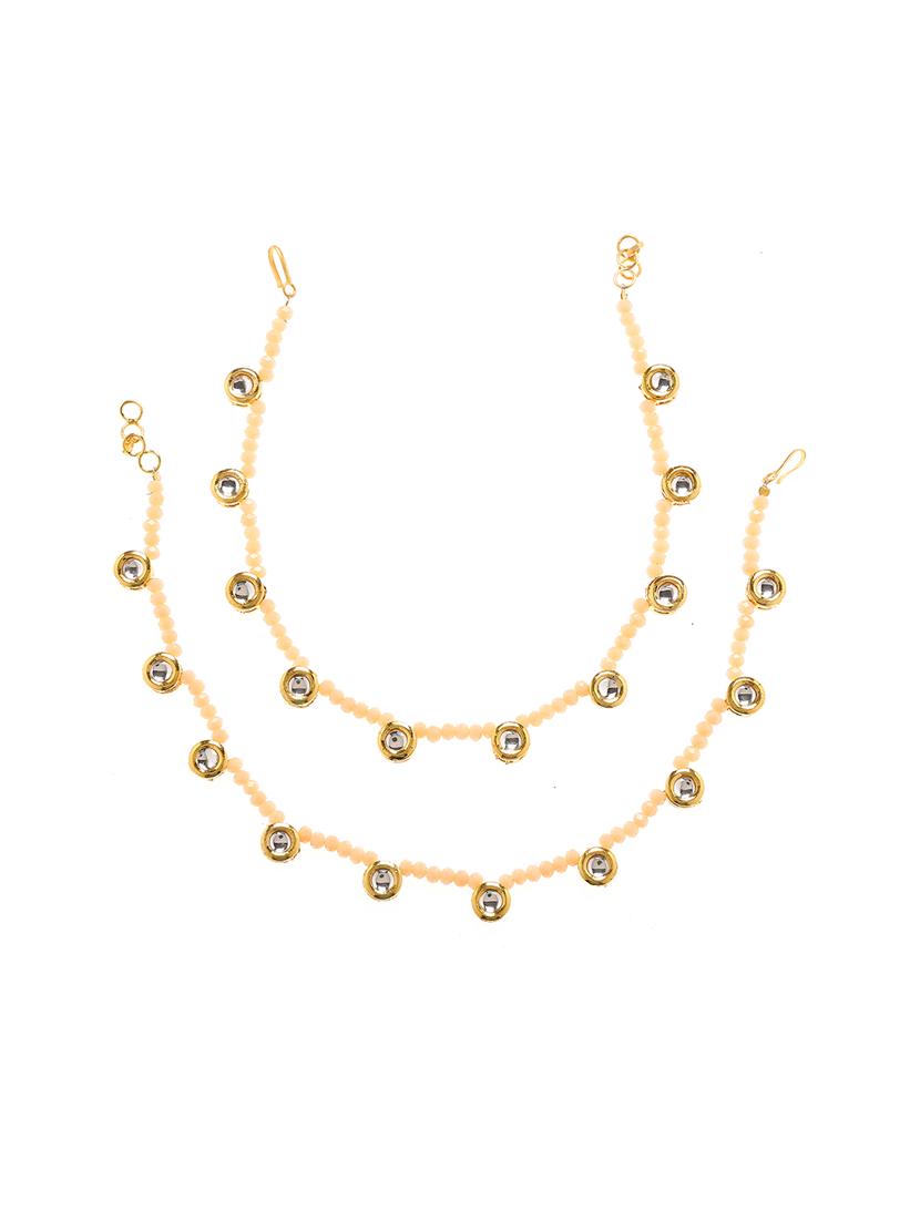 gold metal anklet and payal - 16237831 - Zoom Image - 0