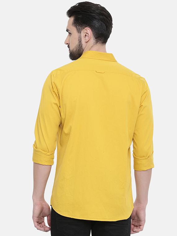yellow solid casual shirt - 16238390 - Standard Image - 2