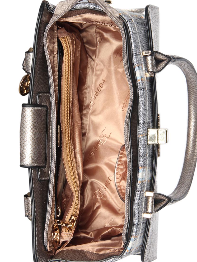 silver leatherette (pu) handbag - 16238478 - Standard Image - 2