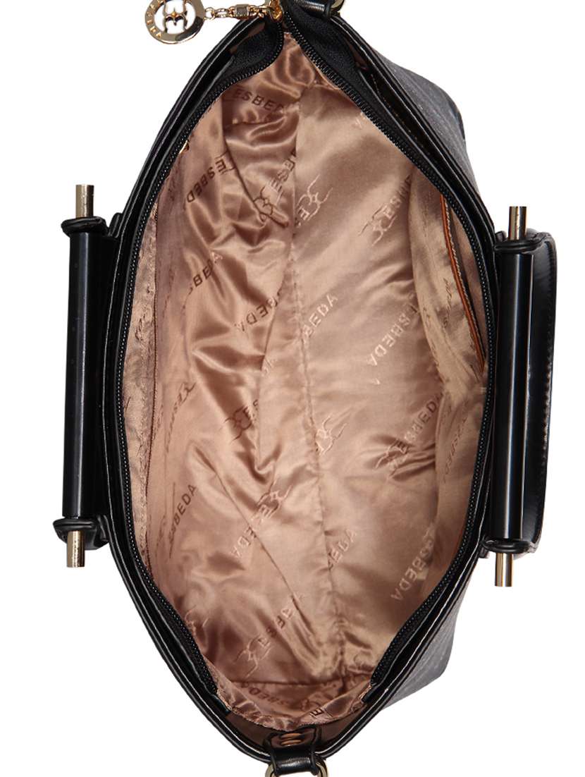 black leatherette (pu) handbag - 16238502 - Standard Image - 2