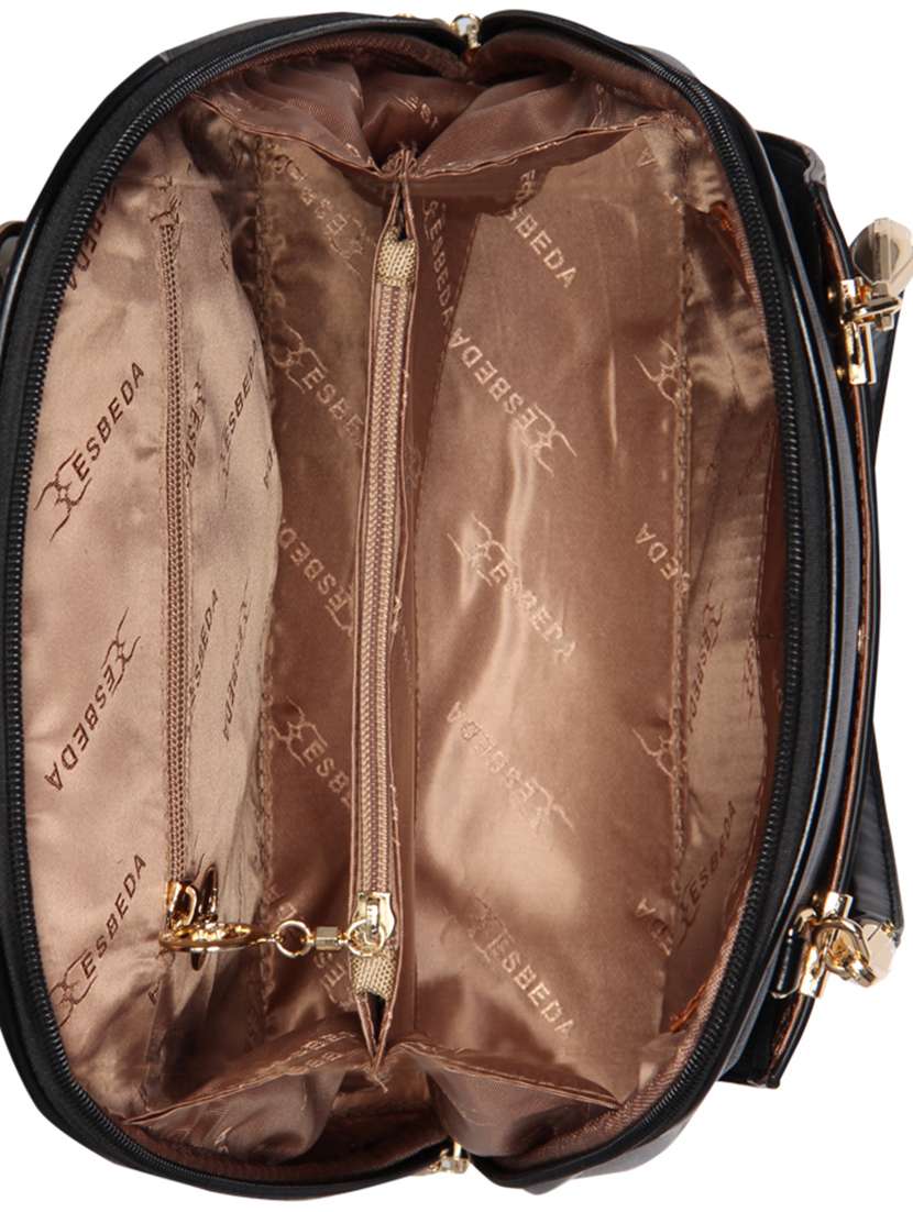 black leatherette (pu) handbag - 16238513 - Standard Image - 2