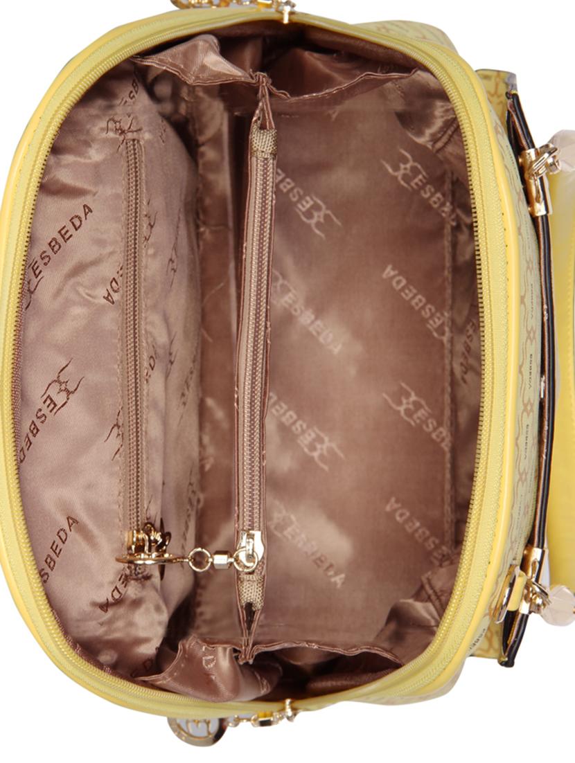 yellow leatherette (pu) handbag - 16238515 - Standard Image - 2