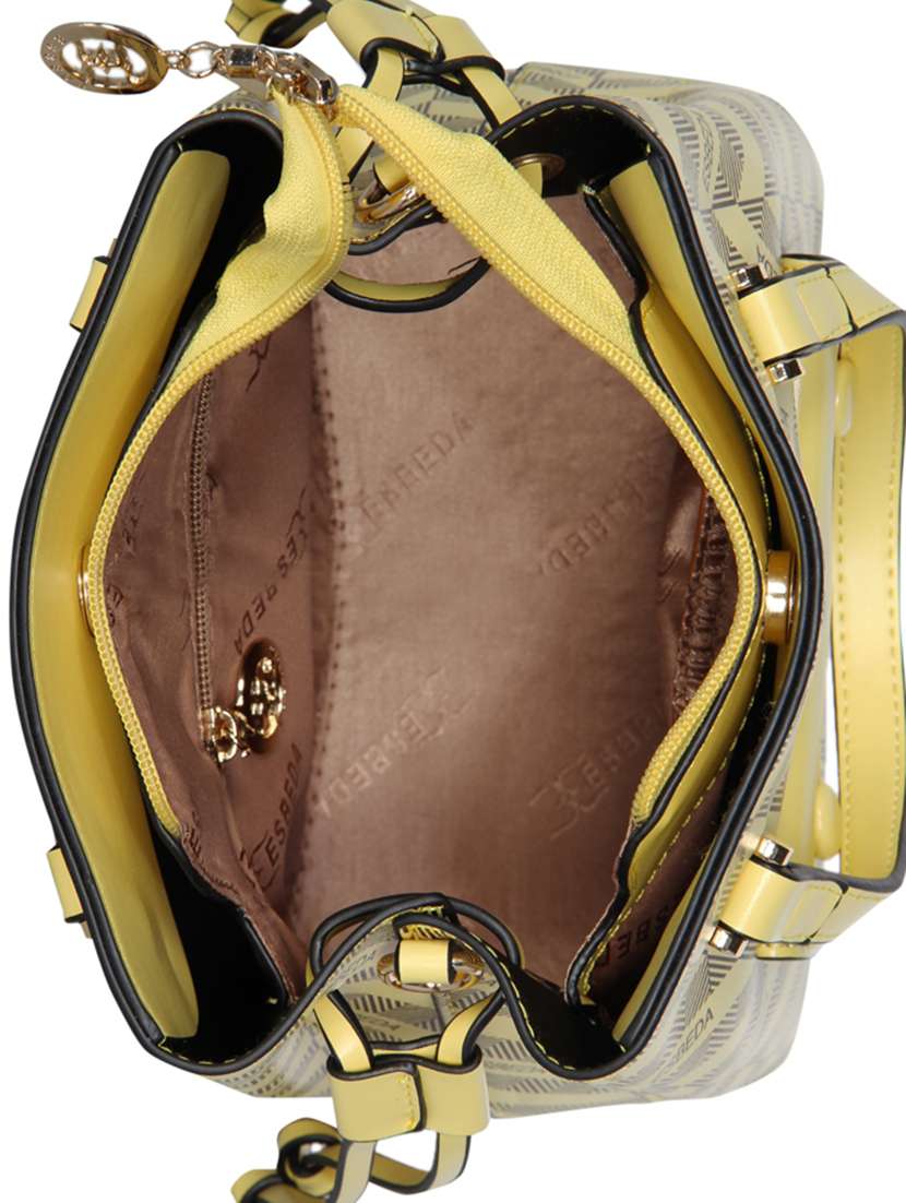 yellow leatherette (pu) handbag - 16238539 - Standard Image - 2