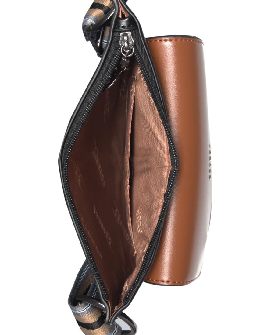 brown leatherette (pu) regular sling bag - 16238554 - Standard Image - 2