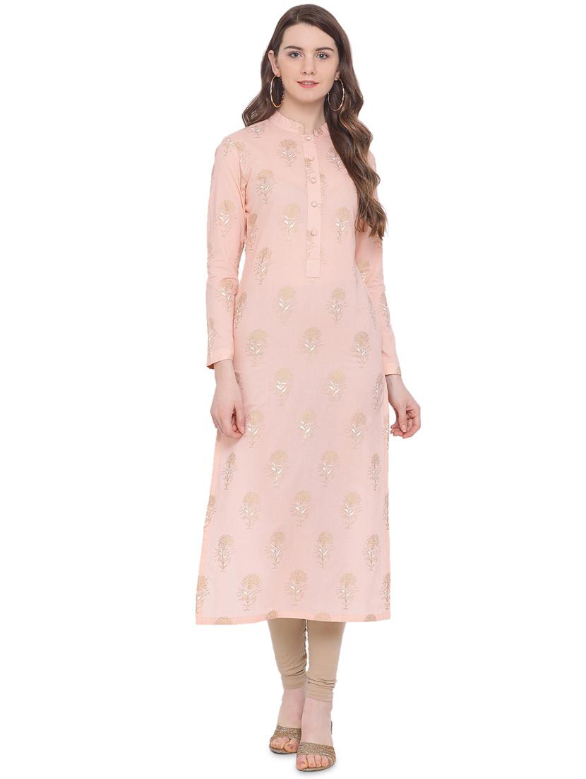 foil printed straight kurta