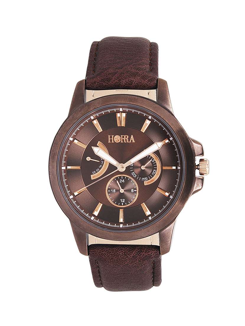 brown leather strap watch 