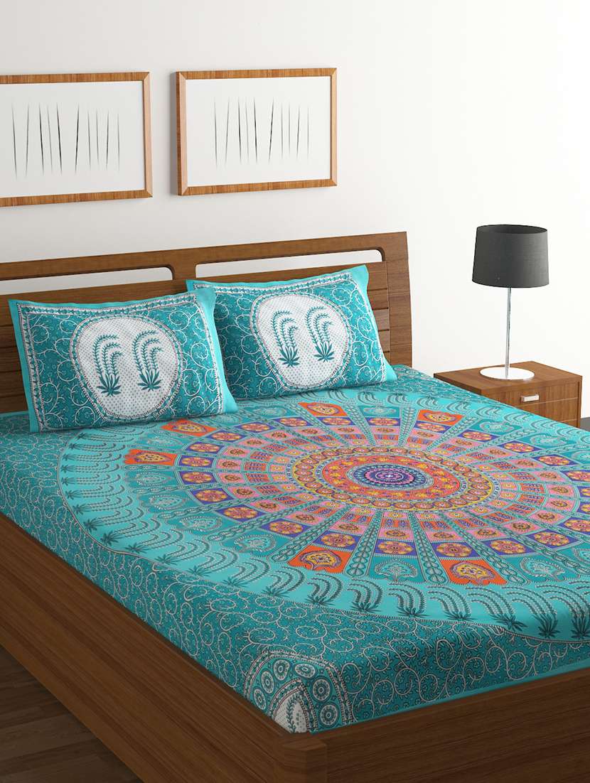 cotton double bedsheet with 2 pillow covers