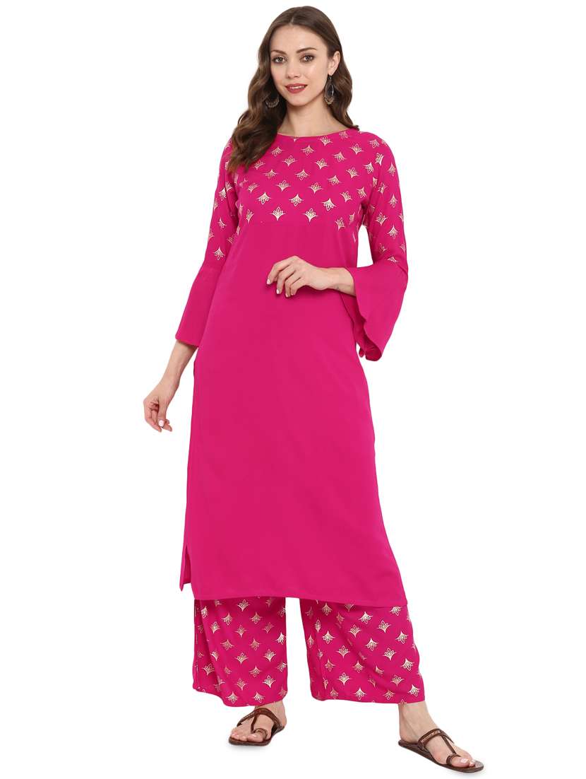 block printed straight kurta