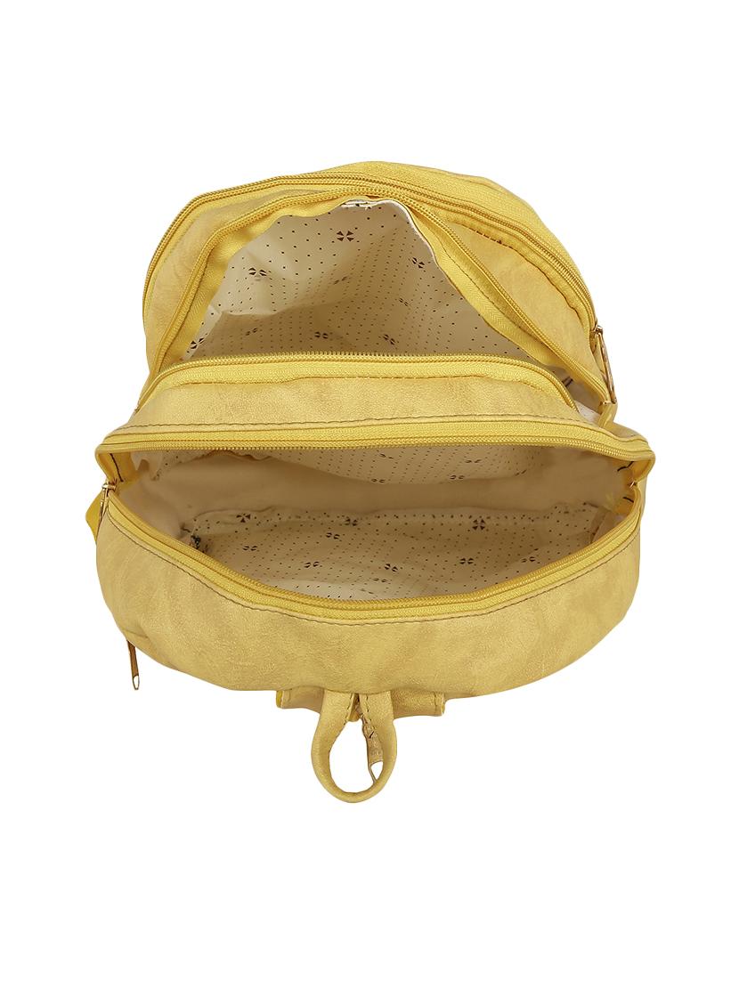 yellow leatherette (pu) regular backpack - 16245659 - Standard Image - 2