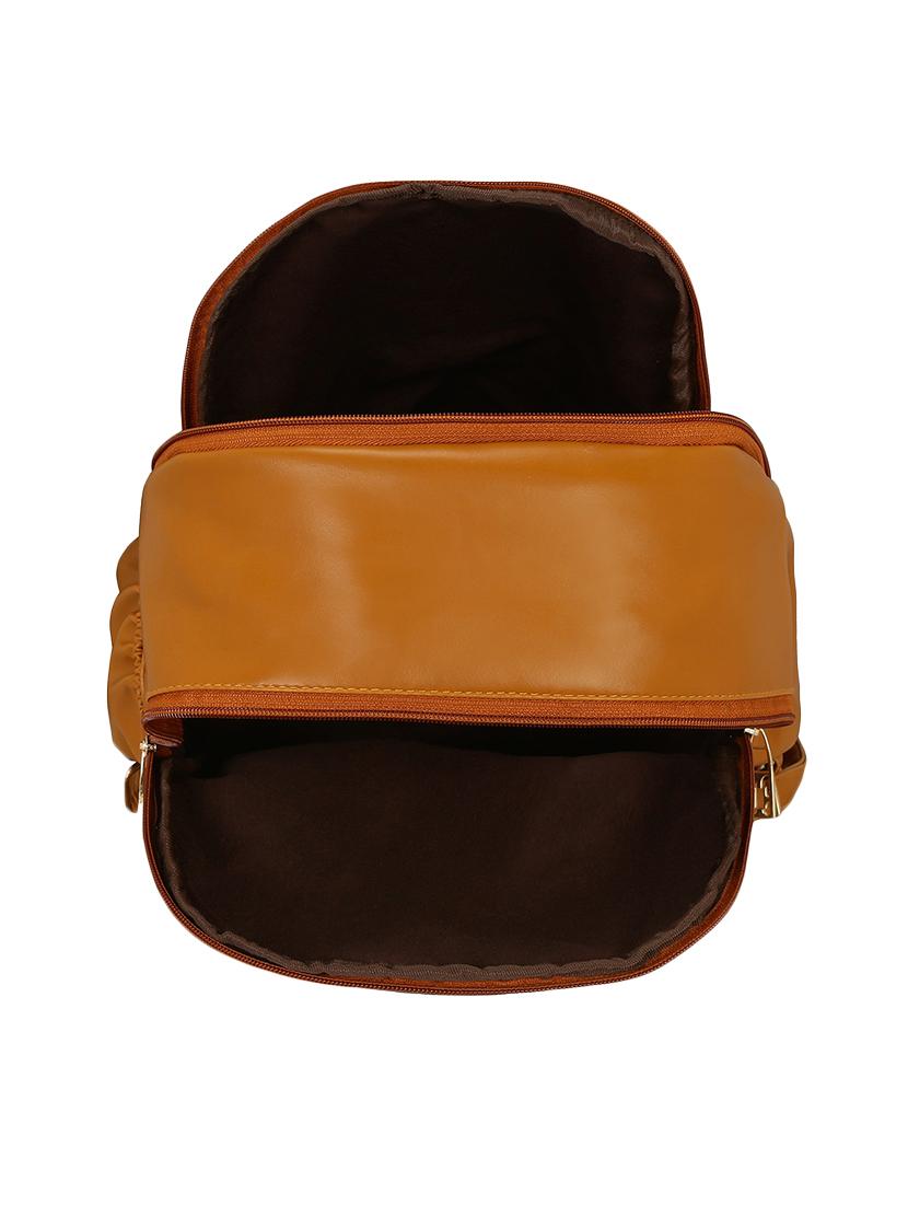 tan leatherette (pu) regular backpack - 16245670 - Standard Image - 2