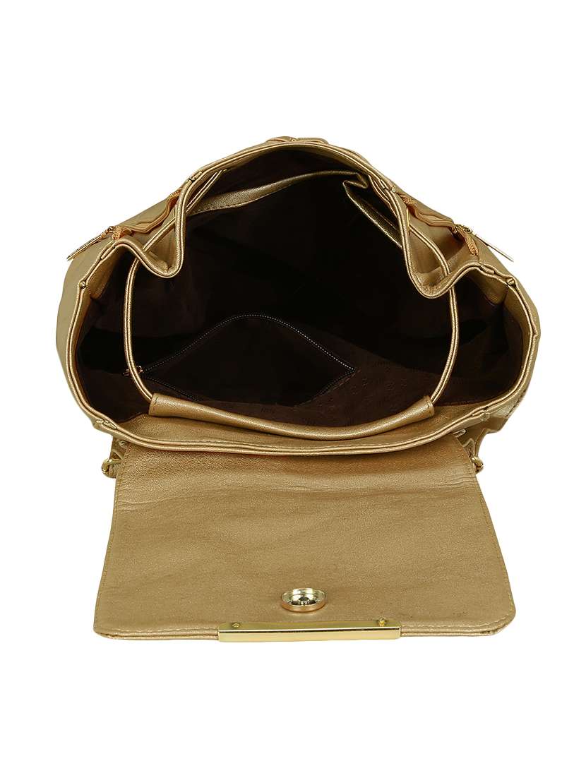 gold leatherette (pu) regular backpack - 16245671 -  Standard Image - 2