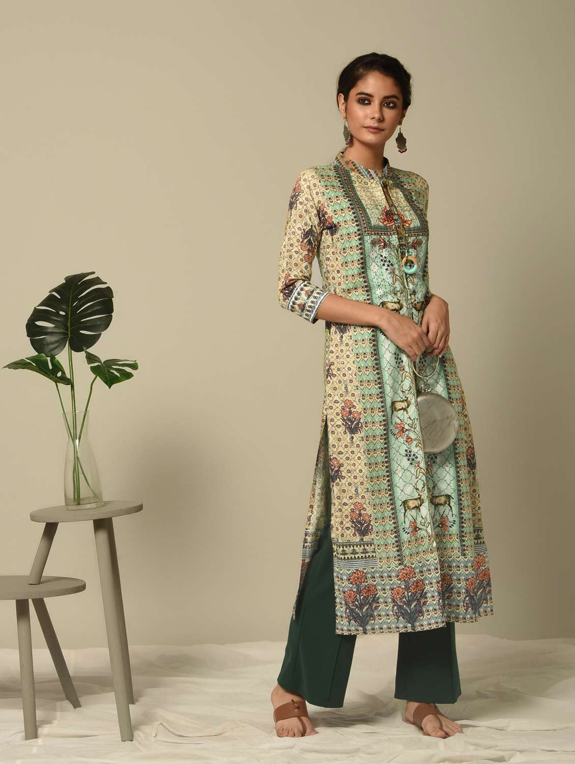 printed layered kurta