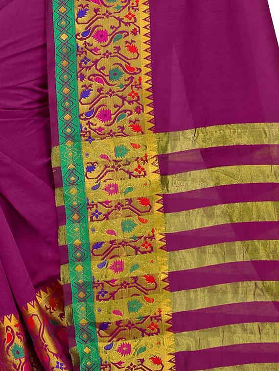 zari bordered banarasi saree with blouse - 16246071 - Standard Image - 2
