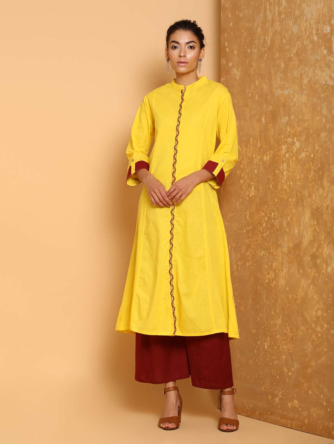 embroidered a-line kurta