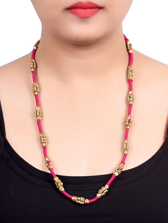 pink brass  necklace - 16251156 -  Standard Image - 2