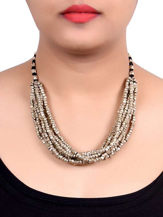 silver brass short necklace - 16251161 -  Standard Image - 2