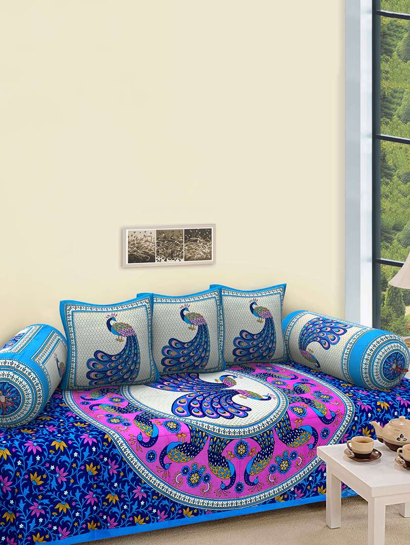 cotton printed diwan set(pack of 6)