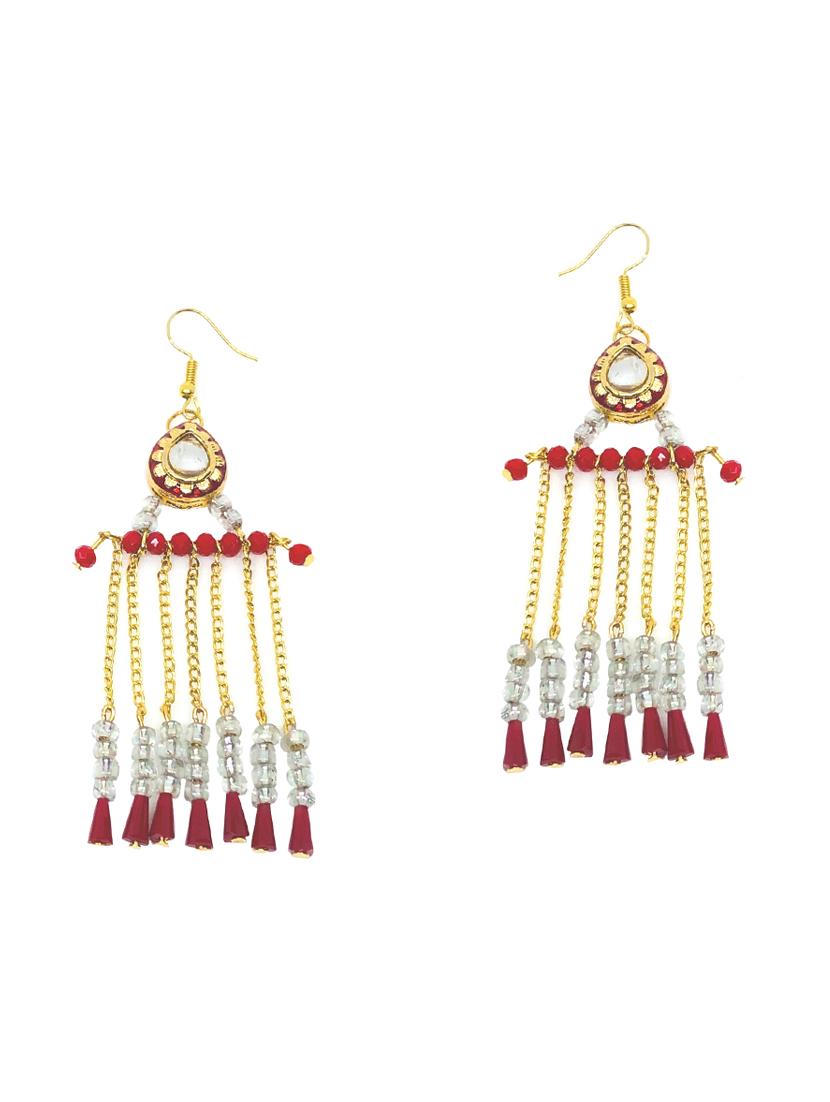 red metal chandellier earring - 16252344 - Zoom Image - 0
