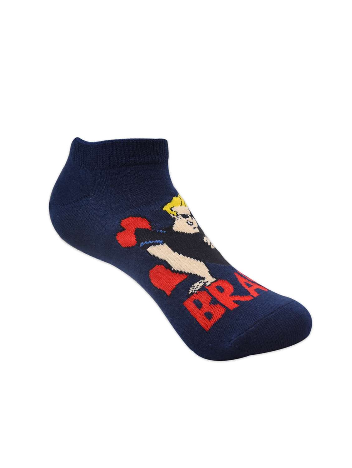 navy blue cotton ankle length sock