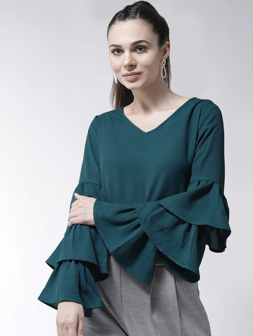 ruffled bell sleeved top