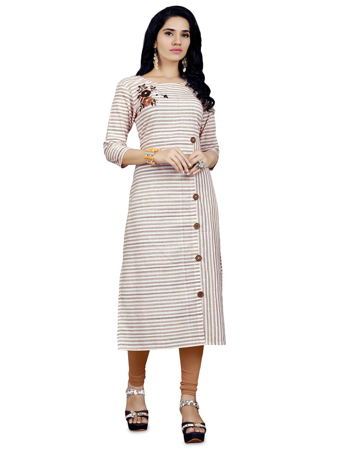 striped straight kurta