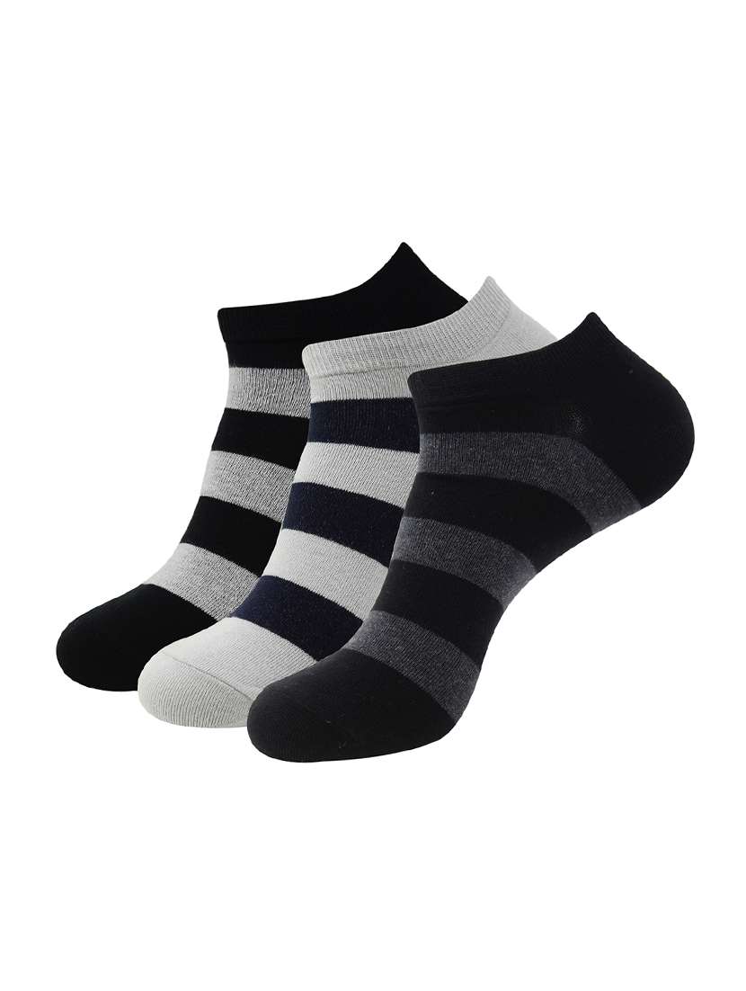 men pack of 3 striped  ankle length sock
