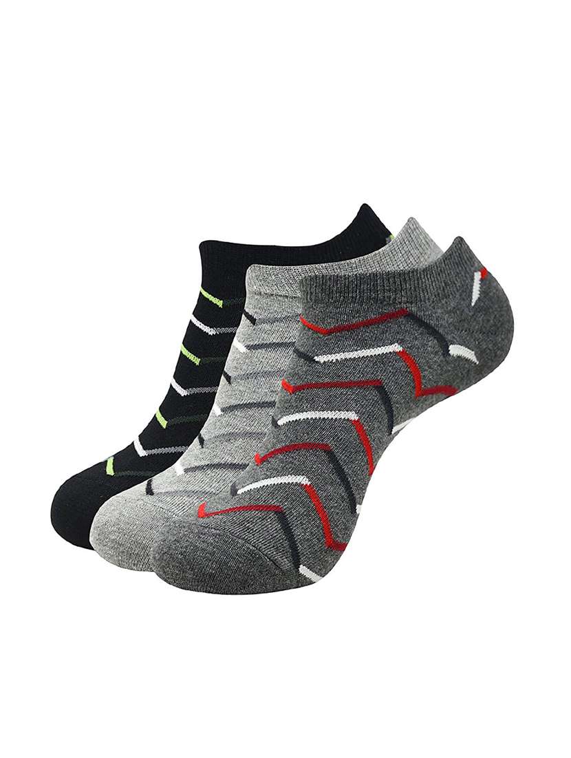 men pack of 3 printed ankle length sock