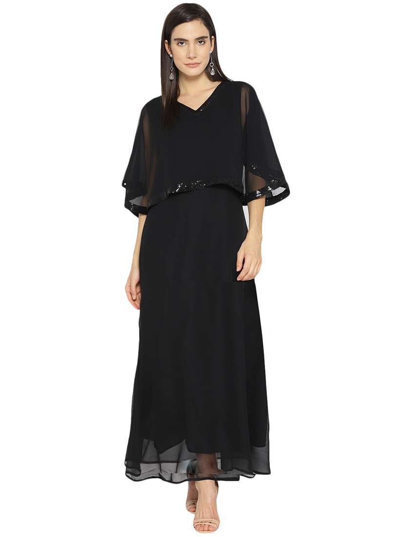 sequined overlay maxi dress