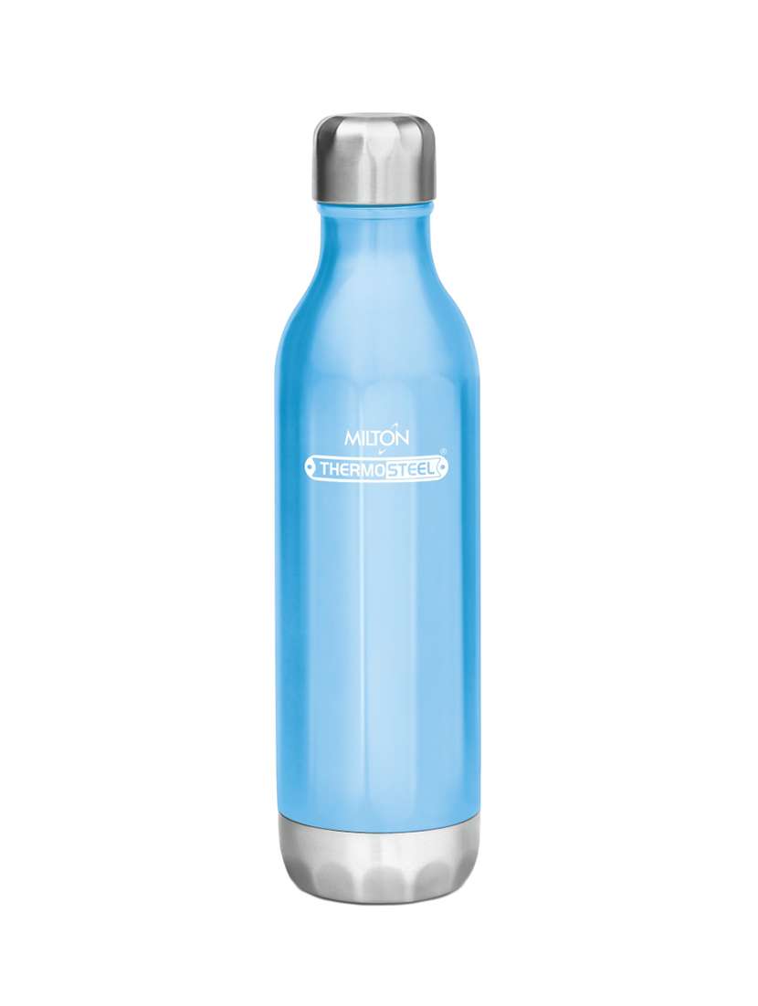 milton bliss 600 thermosteel vaccum insulated hot & cold water bottle, 540 ml, blue