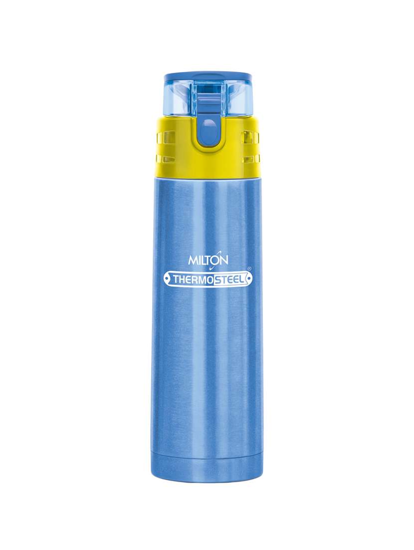 milton atlantis-900 thermosteel hot & cold tea water bottle 750 ml blue