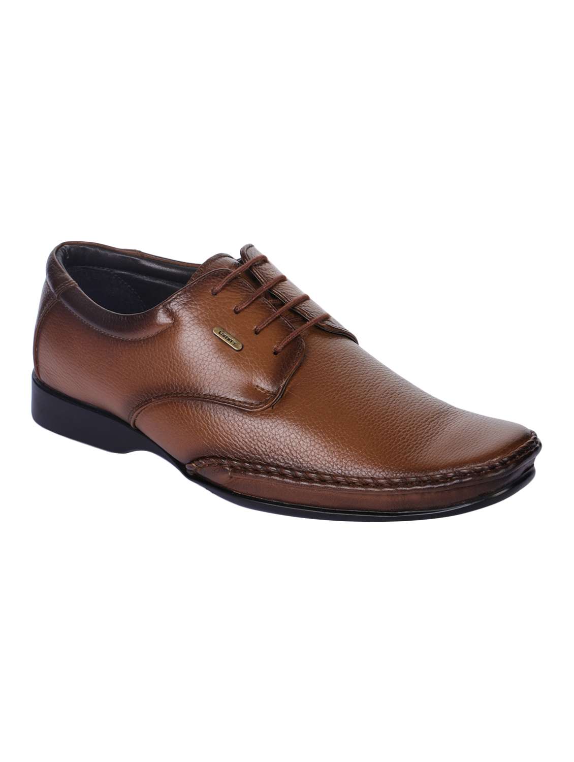 tan leather lace-up derbys