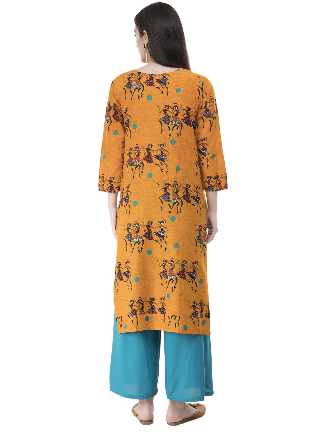 conversational straight kurta - 16271046 - Standard Image - 2