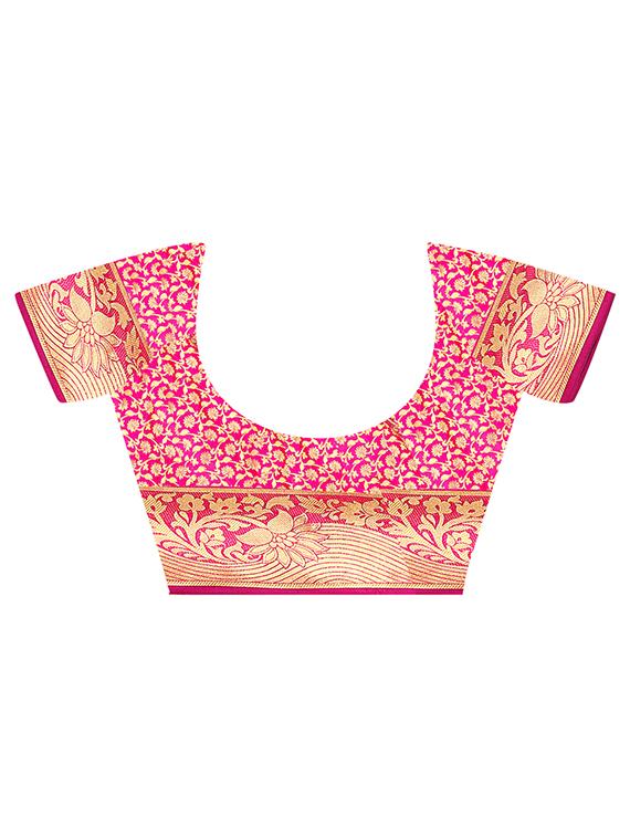 floral zari motif kanjivaram saree with blouse - 16271223 - Standard Image - 2